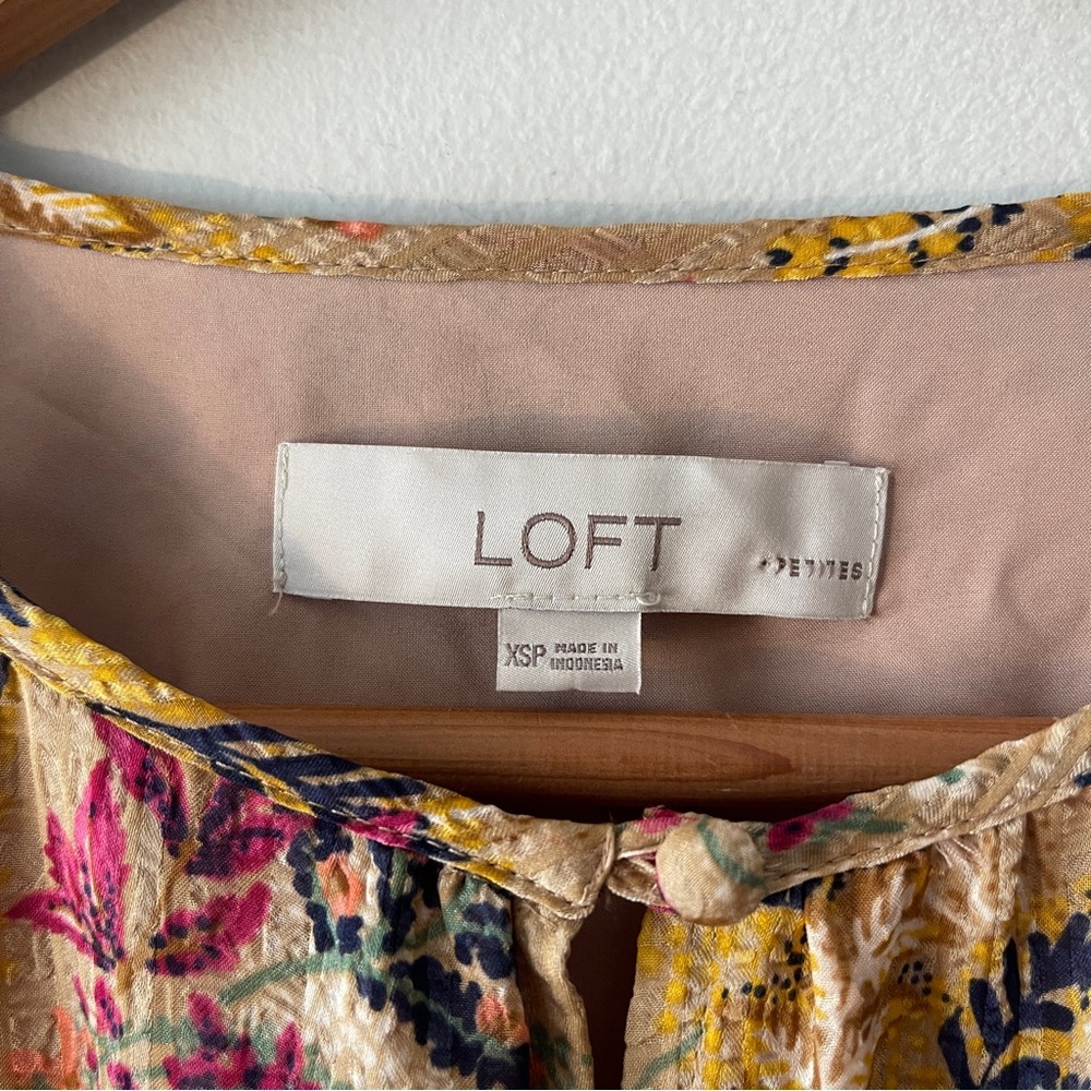 LOFT Floral Tiered Midi Dress XS | Cottagecore Boho Fairy Floral | Retail $89 - Picture 4 of 7